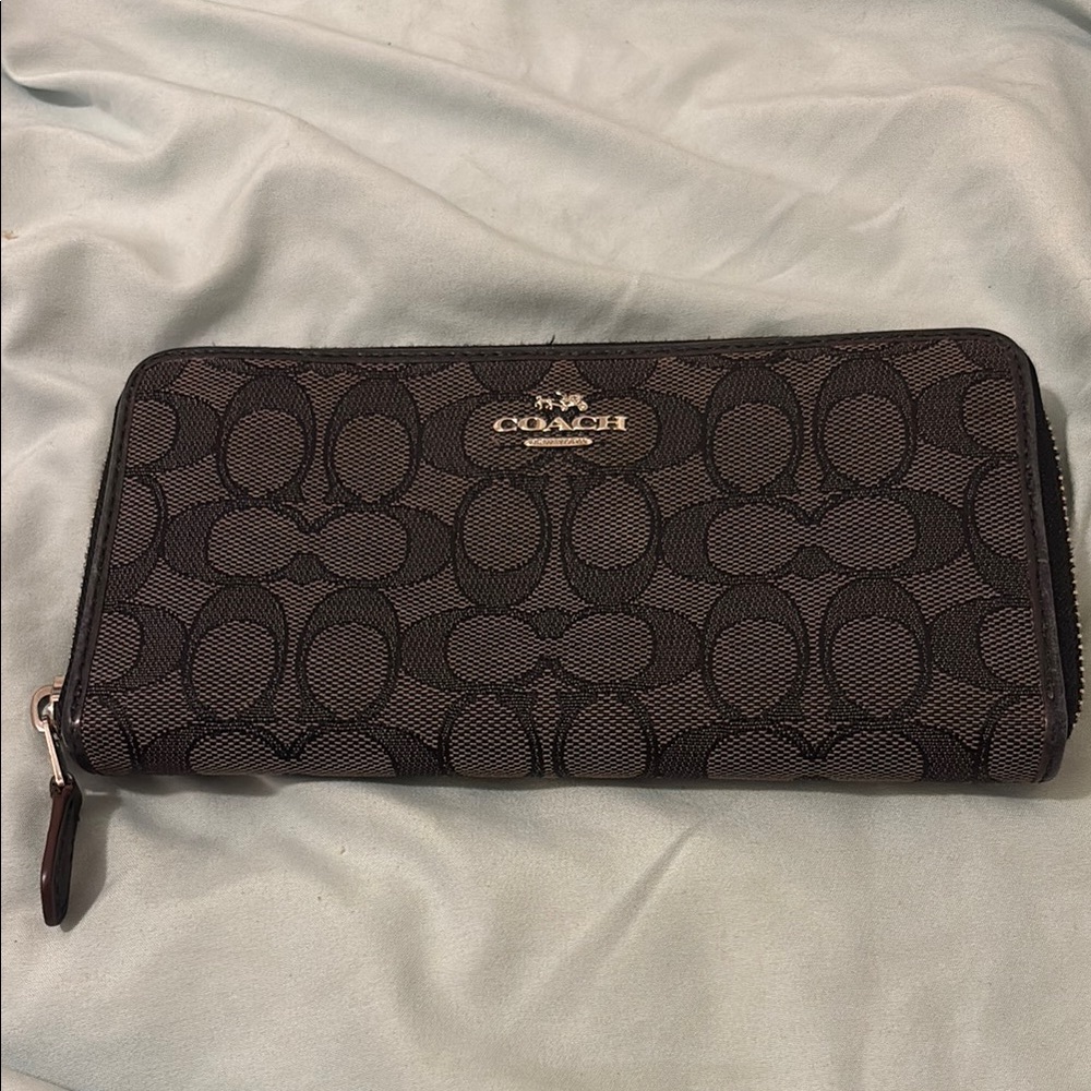 Coach Black and Gray Signature Wallet